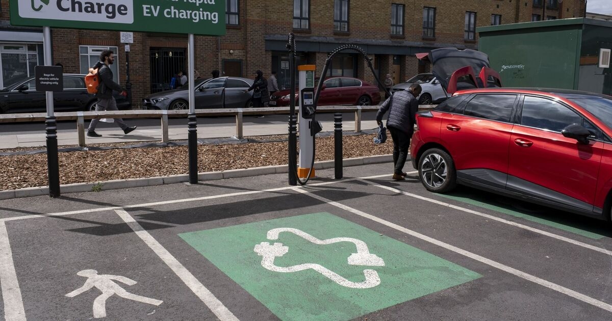 New dedicated electric car parking bays petrol and diesel cars are banned from entering