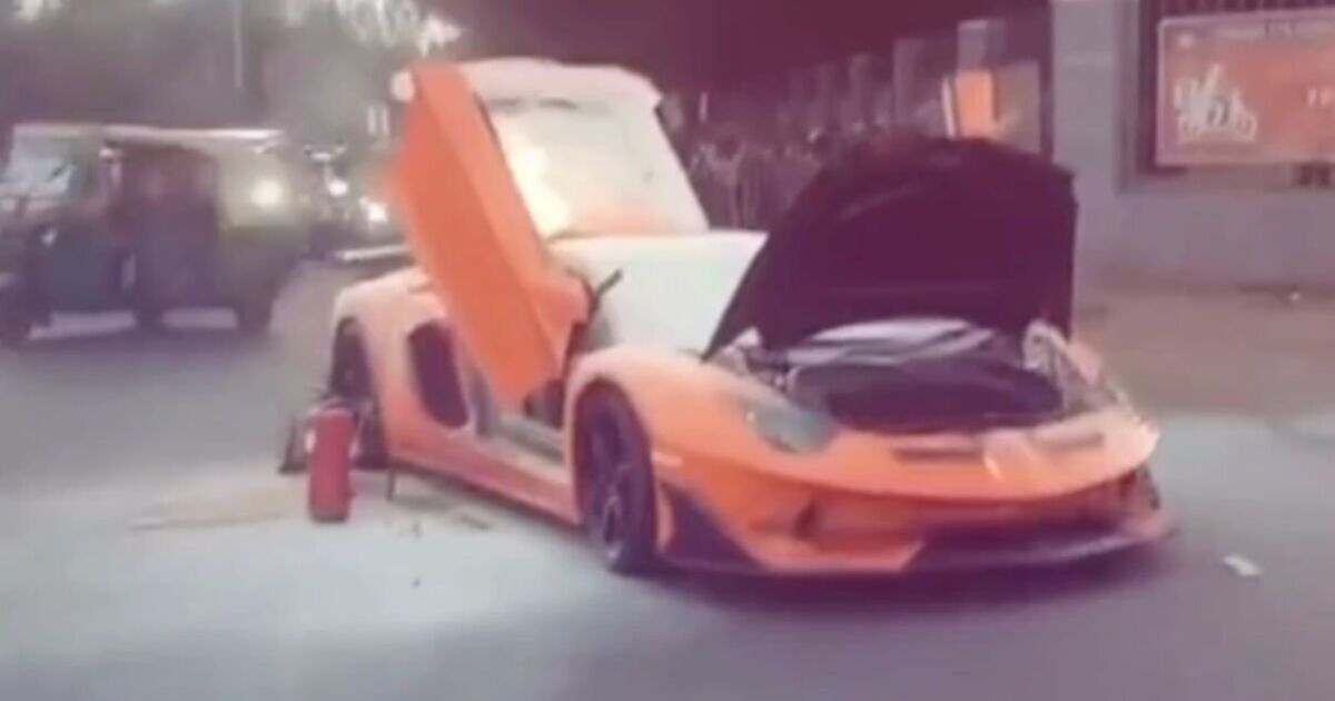 Billionaire asks ‘why does this keep happening’ as £850k Lamborghini goes up in flames