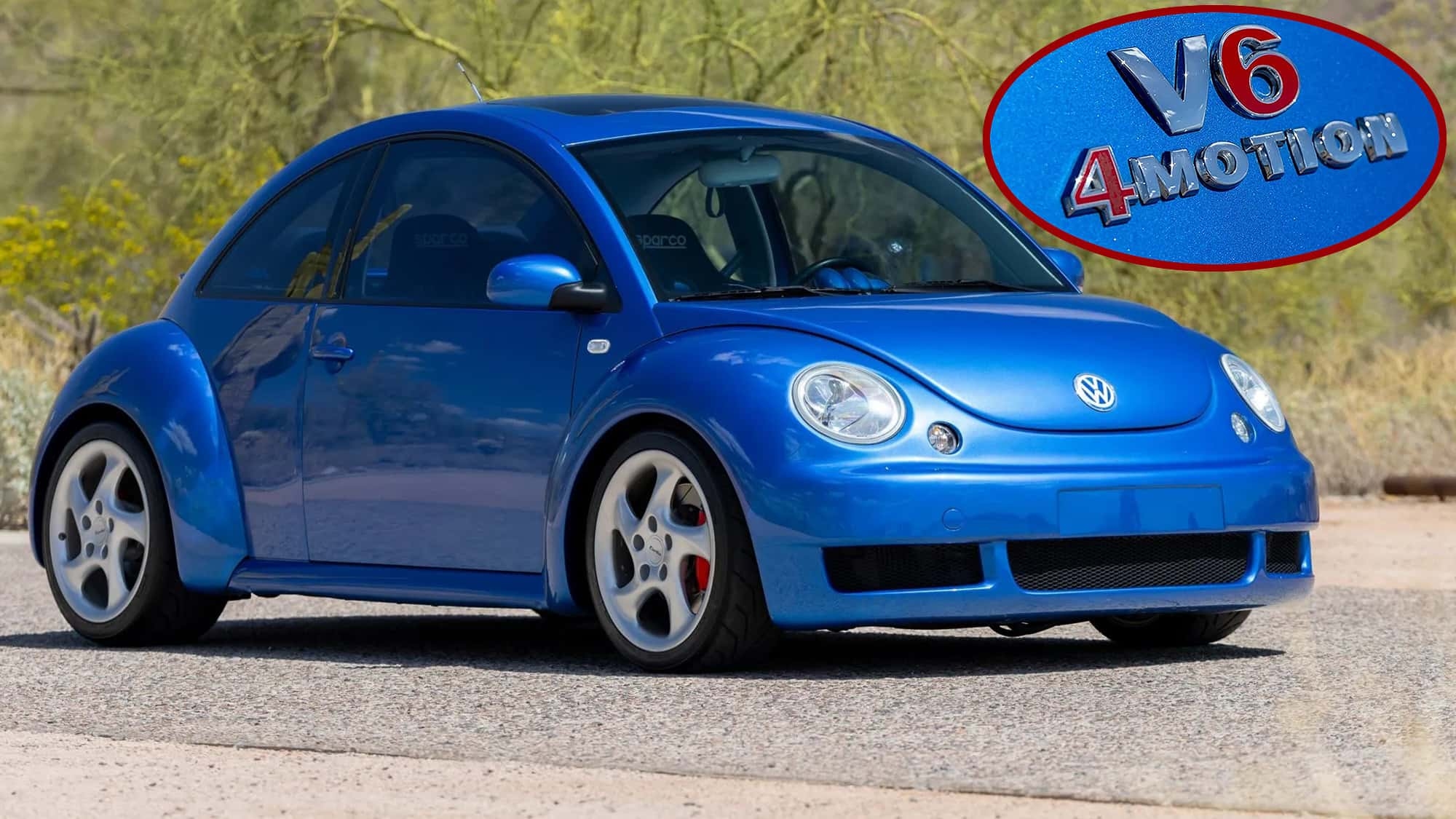 VW Maggiolino all'asta Bring-a-Trailer: Maggiolino con motore VR6 biturbo, trazione integrale e 362 CV