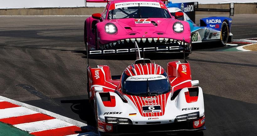 Vencedores da corrida familiar na batalha de Laguna da IMSA