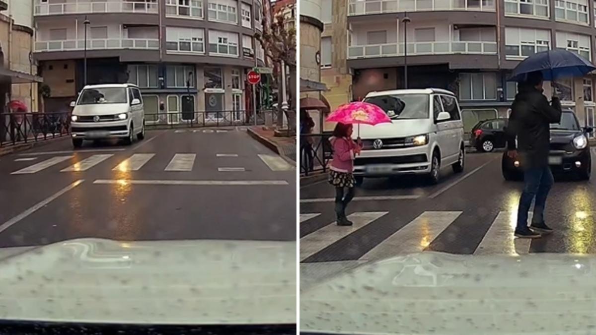 A Mini's dangerous maneuver on a street in Castro-Urdiales has drawn fierce criticism from the public: "It's dangerous."