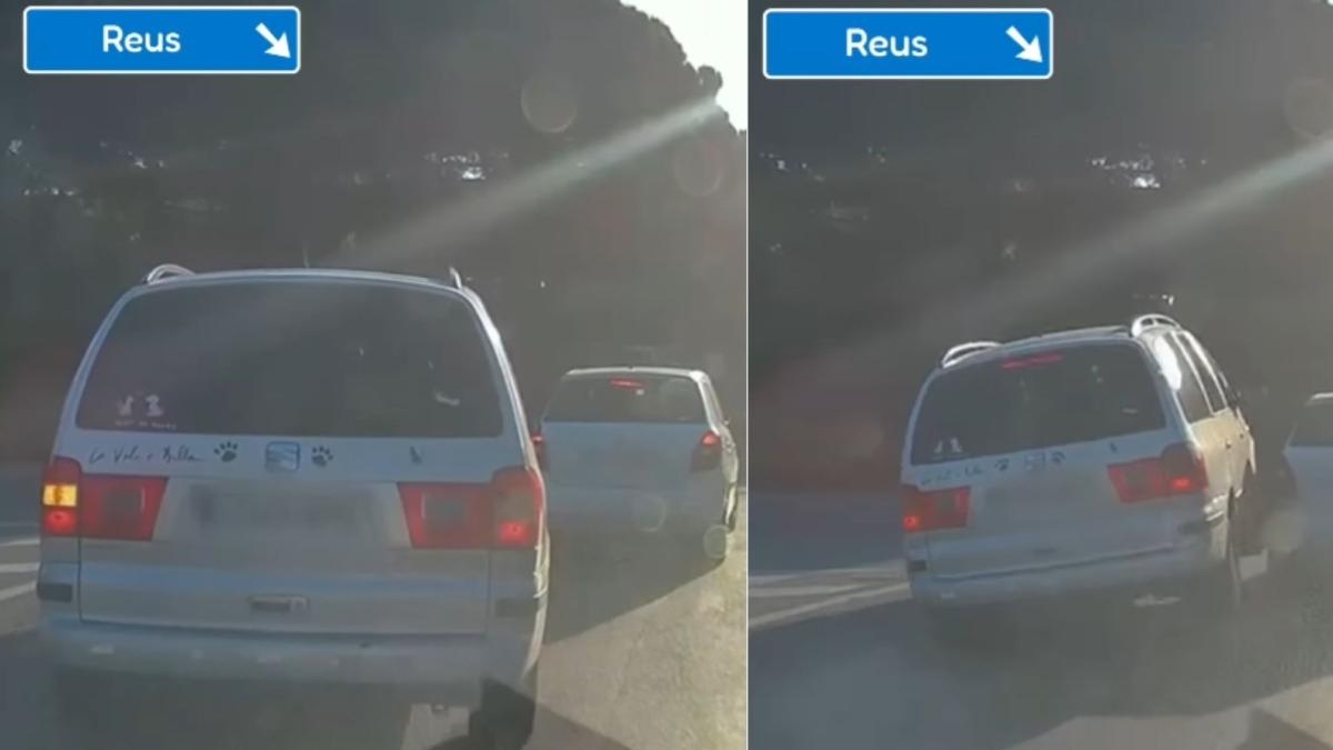 Hij haalt een auto in die een rotonde in Tarragona oprijdt en rijdt er daarbij van achteren tegenaan: "Wachten tot de voorganger eruit komt, is toch overschat?"