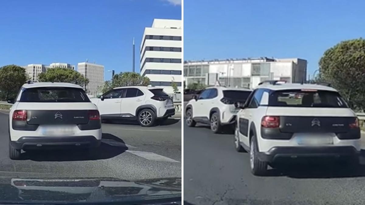 Ein Autofahrermanöver auf einem Kreisverkehr in Granada, das viel Beifall erhielt: „Der Robin Hood der Kreisverkehre.“