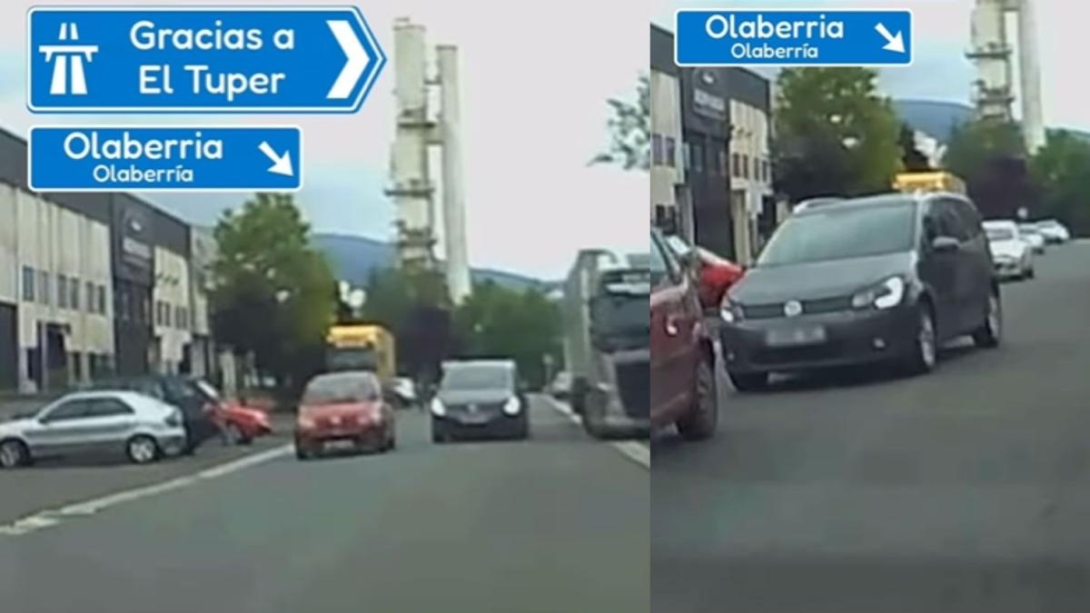 Auf einer Straße in Guipúzcoa begegnet ihm ein Lieferwagen, der in die falsche Richtung fährt, und ein Manöver in letzter Minute überrascht Hunderte von Menschen: „Es scheint ein Witz zu sein.“
