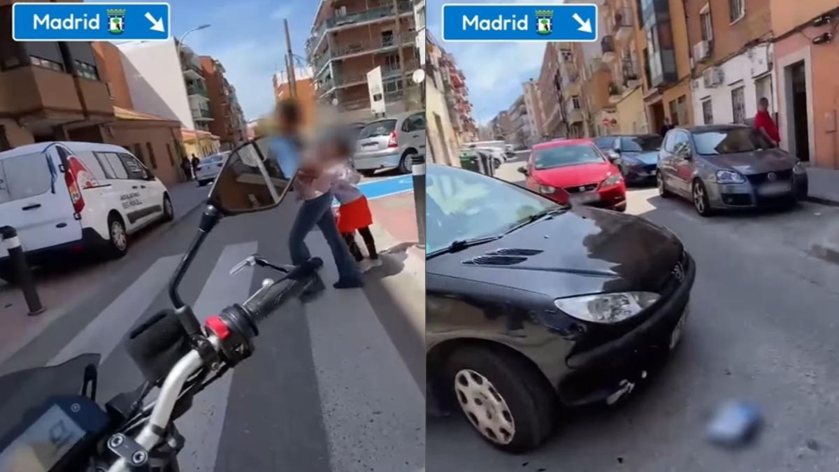 L'accident entre un motocycliste et une voiture dans une rue de Madrid a déclenché un débat houleux parmi des centaines de personnes : « Ces rues de Vallecas sont dangereuses. »