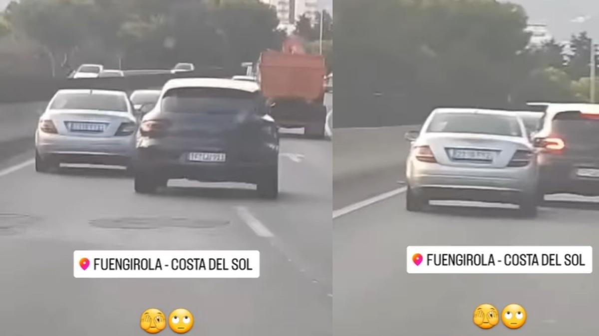 Il sorpasso spericolato di un'auto su una strada di Fuengirola che ha quasi causato un incidente: "Quando ci sarà un test psichiatrico per la guida?"