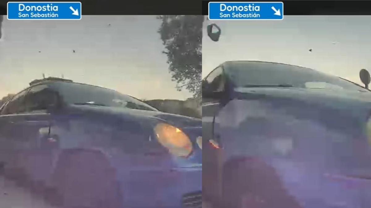 Racconta la surreale collisione della sua auto con un automobilista che aveva oltrepassato la linea continua a Donostia: "Quella fusione di corsie è un crimine".