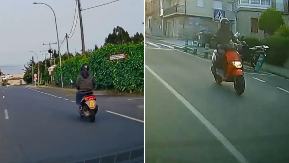 El indignante comportamiento de un ciclomotor en una carretera de Orense cuando recibe un adelantamiento: “Hay gente que valora poco su vida”