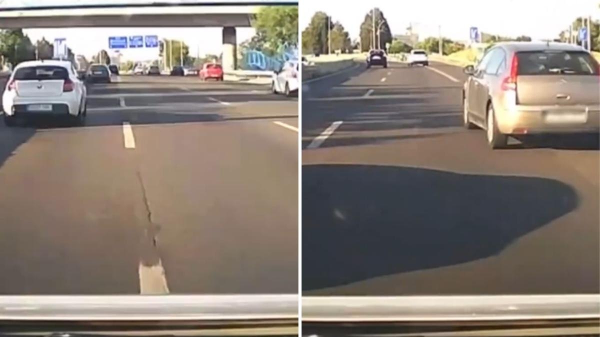 Nieostrożność kilku kierowców na autostradzie w kierunku Madrytu, która niemal spowodowała wypadek: „Jaka jest prędkość, z jaką ktoś jedzie?”