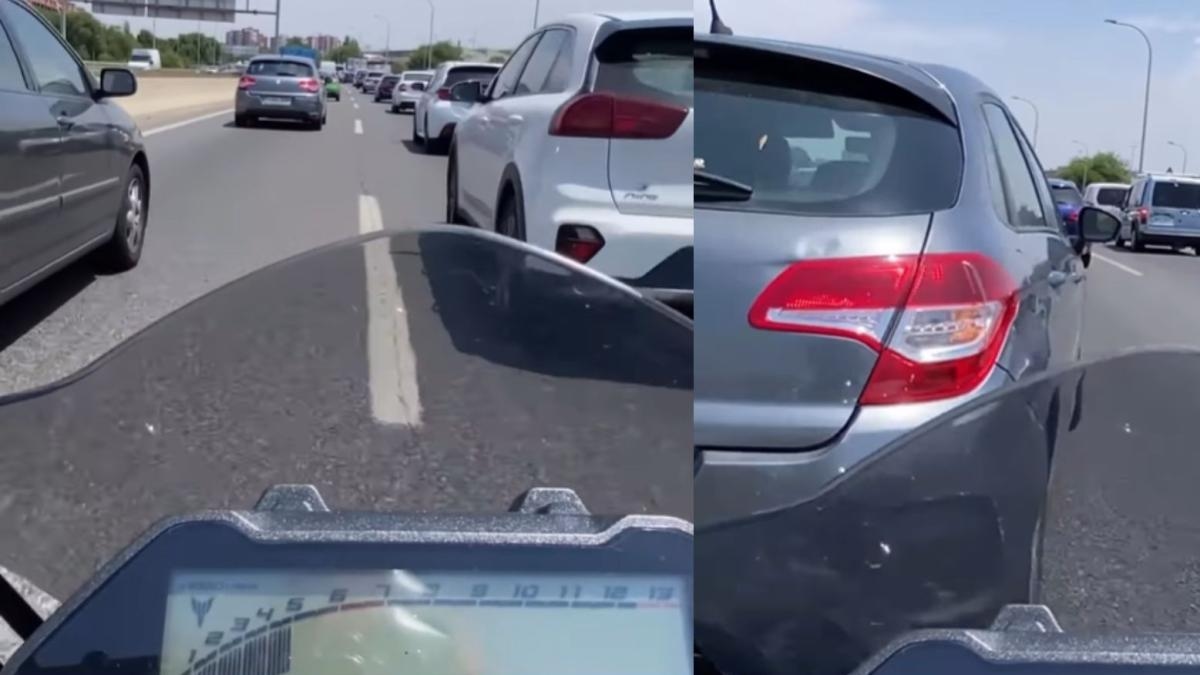 Een motorrijder filmt hoe hij bijna wordt aangereden terwijl hij van rijstrook wisselt, maar iedereen wijst hem aan als de dader: "Dat krijg je als je slimmer wilt zijn dan de rest."