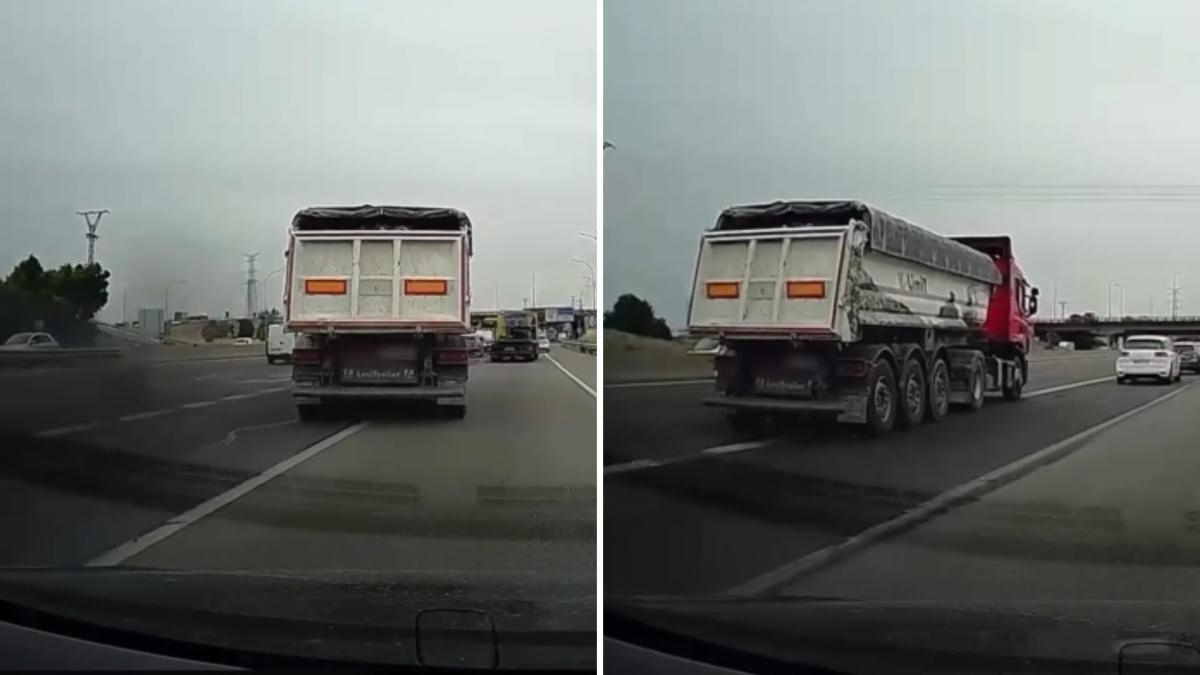De dubbele overtreding door een vrachtwagenchauffeur op een snelweg richting Getafe leidde tot verontwaardiging bij velen: "Sommigen weten niet wat ze vervoeren."