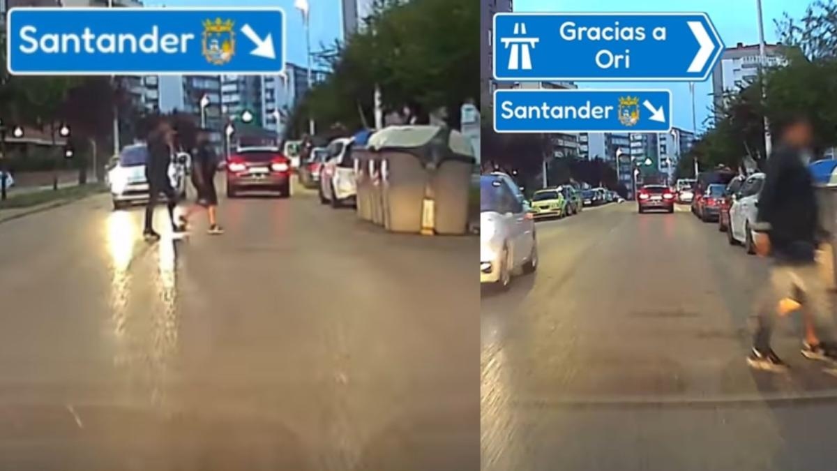 Op sociale media ontstond woede nadat een automobilist zich roekeloos gedroeg toen ze voetgangers tegenkwam in het centrum van Santander: "Het is fout dat ze zo oversteken, maar rijd ook niet te hard!"