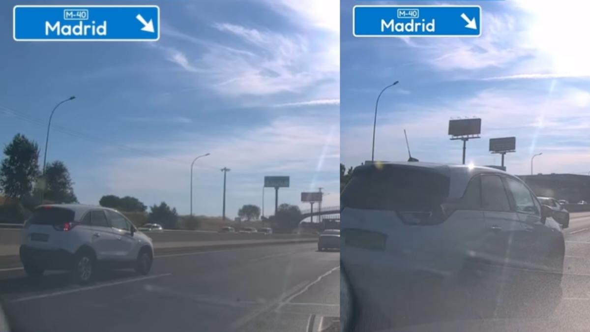 Madrid otoyolunda tek seferde iki şerit değiştirdi ve ani fren yapan bir araç olmasaydı ciddi bir kazaya sebep olabilirdi: "Dikkatsiz."