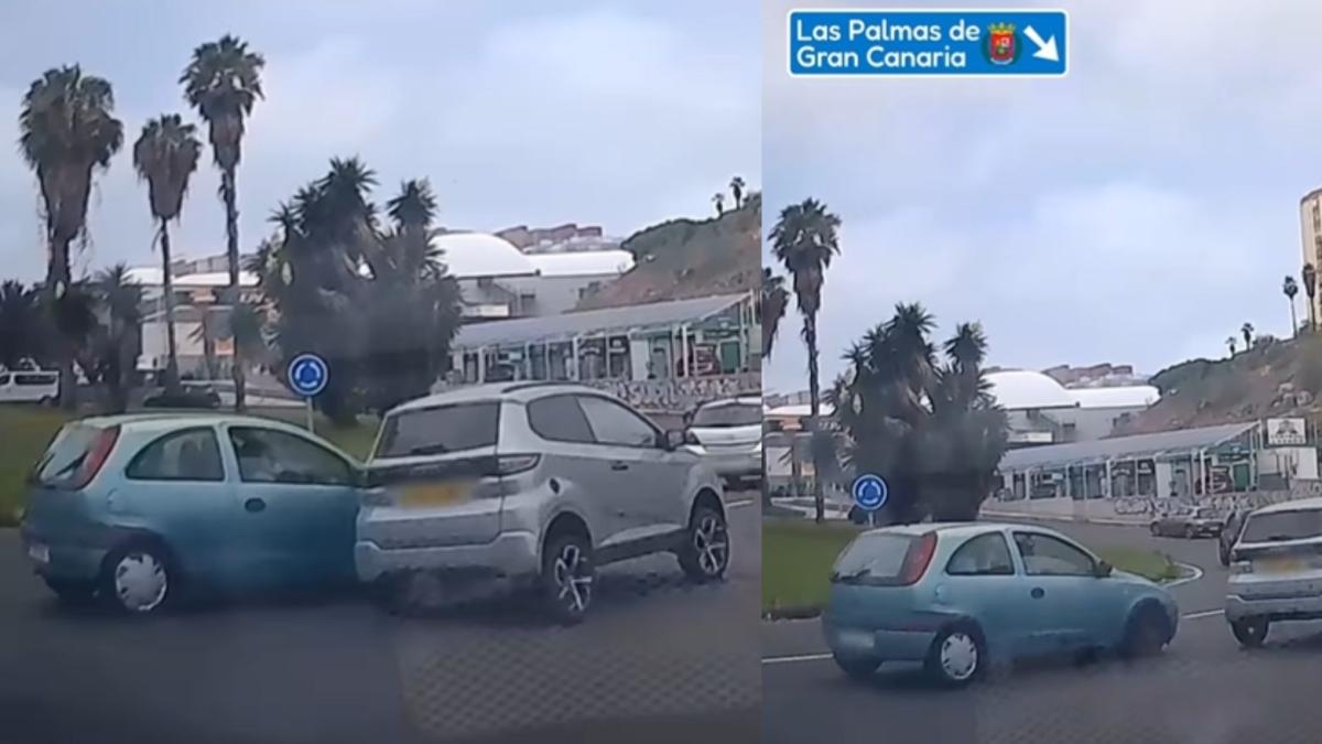 Entra en una rotonda de Las Palmas a toda velocidad y saltándose un ceda el paso y, de no ser por el frenazo de un coche, provoca un grave accidente: “Ojalá le retiren el carnet”
