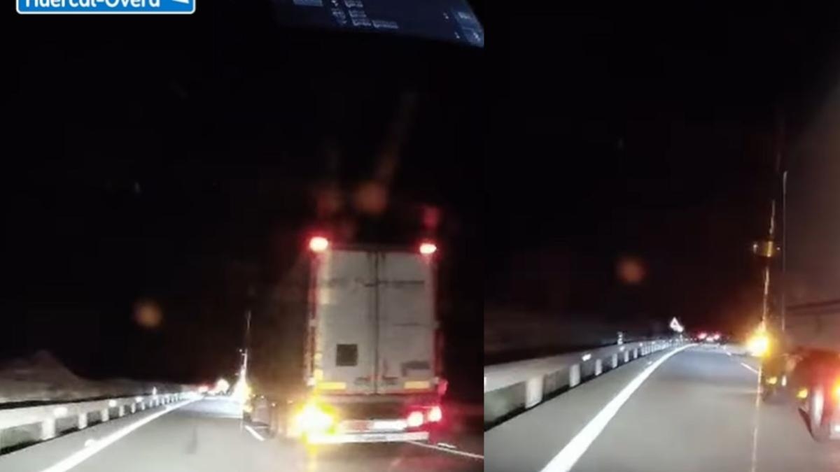 He complains that a truck almost hit him when he changed lanes to overtake another truck in Almería, but he's getting criticized: "You had three working days to stop."