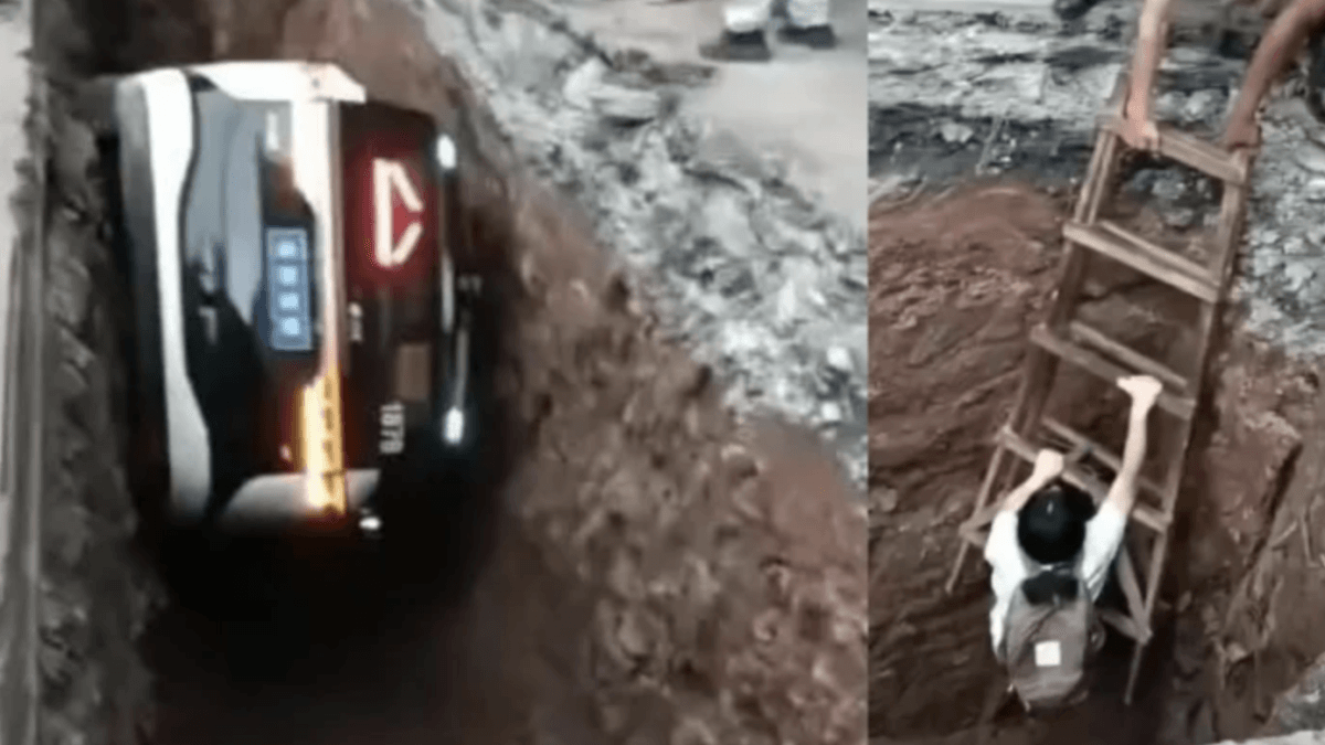 A Baidu self-driving robotaxi ends up in a construction ditch with a passenger inside, and the company's comment is noteworthy: "Safety comes first for us."