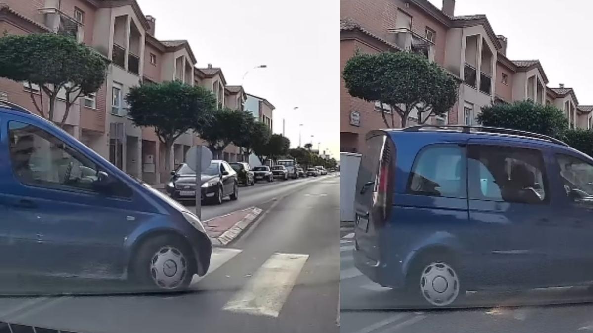 The dangerous van maneuver in Alcàsser that almost ended in an accident: "On top of that, he thinks he's right and gets angry, how violent."