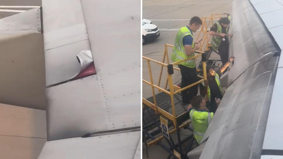 Er steigt in ein Flugzeug und kurz vor dem Abheben sieht er etwas auf der Tragfläche, das alles zum Stillstand bringt: „Sie haben uns in ein anderes Flugzeug umgebucht.“