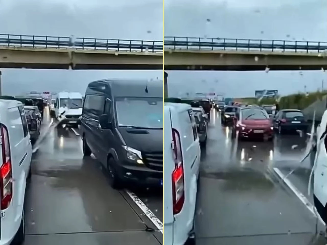 No querían esperar en el tráfico, así que dieron la vuelta en la autopista. ¡Qué comportamiento tan indignante en la A4!